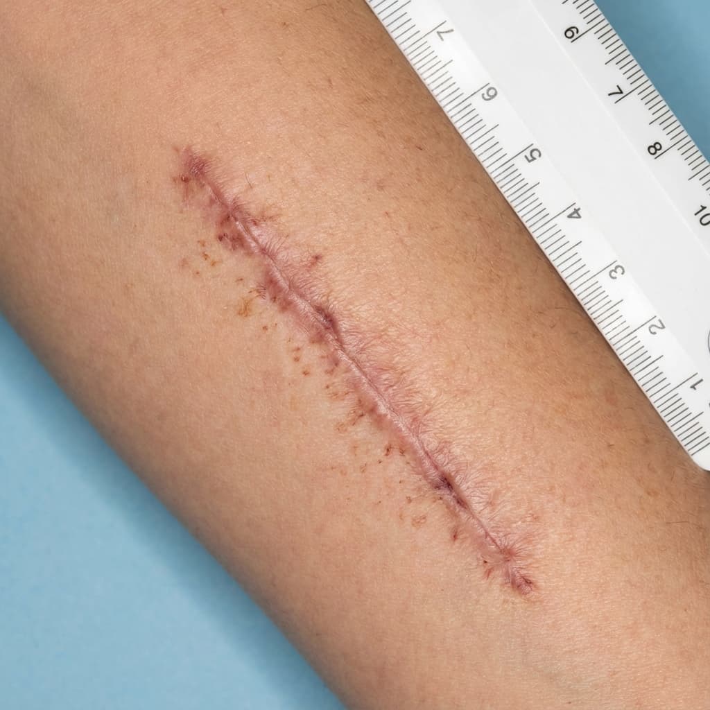 Scar camouflage before and after result